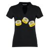 Women's corporate short-sleeved top v-neck mandarin collar (regular fit) Thumbnail