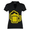 Women's corporate short-sleeved top v-neck mandarin collar (regular fit) Thumbnail