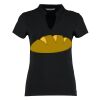 Women's corporate short-sleeved top v-neck mandarin collar (regular fit) Thumbnail