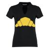Women's corporate short-sleeved top v-neck mandarin collar (regular fit) Thumbnail