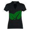 Women's corporate short-sleeved top v-neck mandarin collar (regular fit) Thumbnail