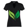 Women's corporate short-sleeved top v-neck mandarin collar (regular fit) Thumbnail