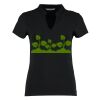 Women's corporate short-sleeved top v-neck mandarin collar (regular fit) Thumbnail