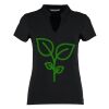 Women's corporate short-sleeved top v-neck mandarin collar (regular fit) Thumbnail