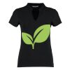 Women's corporate short-sleeved top v-neck mandarin collar (regular fit) Thumbnail