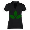 Women's corporate short-sleeved top v-neck mandarin collar (regular fit) Thumbnail
