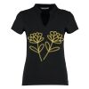 Women's corporate short-sleeved top v-neck mandarin collar (regular fit) Thumbnail