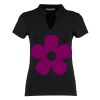 Women's corporate short-sleeved top v-neck mandarin collar (regular fit) Thumbnail