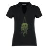 Women's corporate short-sleeved top v-neck mandarin collar (regular fit) Thumbnail