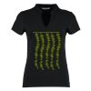 Women's corporate short-sleeved top v-neck mandarin collar (regular fit) Thumbnail