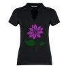 Women's corporate short-sleeved top v-neck mandarin collar (regular fit) Thumbnail