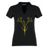 Women's corporate short-sleeved top v-neck mandarin collar (regular fit) Thumbnail