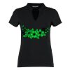 Women's corporate short-sleeved top v-neck mandarin collar (regular fit) Thumbnail