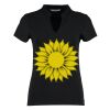 Women's corporate short-sleeved top v-neck mandarin collar (regular fit) Thumbnail