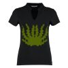 Women's corporate short-sleeved top v-neck mandarin collar (regular fit) Thumbnail
