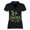 Women's corporate short-sleeved top v-neck mandarin collar (regular fit) Thumbnail