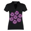 Women's corporate short-sleeved top v-neck mandarin collar (regular fit) Thumbnail