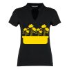 Women's corporate short-sleeved top v-neck mandarin collar (regular fit) Thumbnail