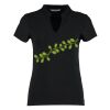 Women's corporate short-sleeved top v-neck mandarin collar (regular fit) Thumbnail