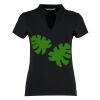 Women's corporate short-sleeved top v-neck mandarin collar (regular fit) Thumbnail