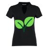 Women's corporate short-sleeved top v-neck mandarin collar (regular fit) Thumbnail