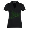 Women's corporate short-sleeved top v-neck mandarin collar (regular fit) Thumbnail