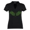 Women's corporate short-sleeved top v-neck mandarin collar (regular fit) Thumbnail