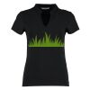 Women's corporate short-sleeved top v-neck mandarin collar (regular fit) Thumbnail