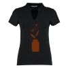 Women's corporate short-sleeved top v-neck mandarin collar (regular fit) Thumbnail