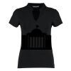 Women's corporate short-sleeved top v-neck mandarin collar (regular fit) Thumbnail