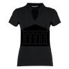 Women's corporate short-sleeved top v-neck mandarin collar (regular fit) Thumbnail