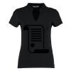 Women's corporate short-sleeved top v-neck mandarin collar (regular fit) Thumbnail
