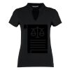 Women's corporate short-sleeved top v-neck mandarin collar (regular fit) Thumbnail