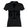 Women's corporate short-sleeved top v-neck mandarin collar (regular fit) Thumbnail