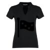 Women's corporate short-sleeved top v-neck mandarin collar (regular fit) Thumbnail