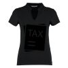 Women's corporate short-sleeved top v-neck mandarin collar (regular fit) Thumbnail
