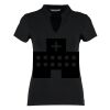Women's corporate short-sleeved top v-neck mandarin collar (regular fit) Thumbnail