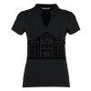 Women's corporate short-sleeved top v-neck mandarin collar (regular fit) Thumbnail