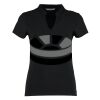 Women's corporate short-sleeved top v-neck mandarin collar (regular fit) Thumbnail