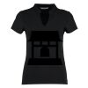 Women's corporate short-sleeved top v-neck mandarin collar (regular fit) Thumbnail