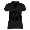 Women's corporate short-sleeved top v-neck mandarin collar (regular fit) Thumbnail
