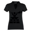 Women's corporate short-sleeved top v-neck mandarin collar (regular fit) Thumbnail