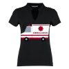 Women's corporate short-sleeved top v-neck mandarin collar (regular fit) Thumbnail