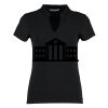 Women's corporate short-sleeved top v-neck mandarin collar (regular fit) Thumbnail