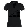 Women's corporate short-sleeved top v-neck mandarin collar (regular fit) Thumbnail