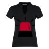 Women's corporate short-sleeved top v-neck mandarin collar (regular fit) Thumbnail