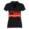Women's corporate short-sleeved top v-neck mandarin collar (regular fit) Thumbnail