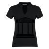 Women's corporate short-sleeved top v-neck mandarin collar (regular fit) Thumbnail