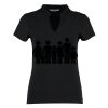 Women's corporate short-sleeved top v-neck mandarin collar (regular fit) Thumbnail