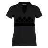 Women's corporate short-sleeved top v-neck mandarin collar (regular fit) Thumbnail